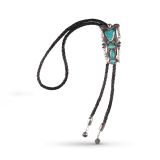 Vintage Silver and Turquoise Bolo Circa 1940s