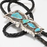 Vintage Silver and Turquoise Bolo Circa 1940s