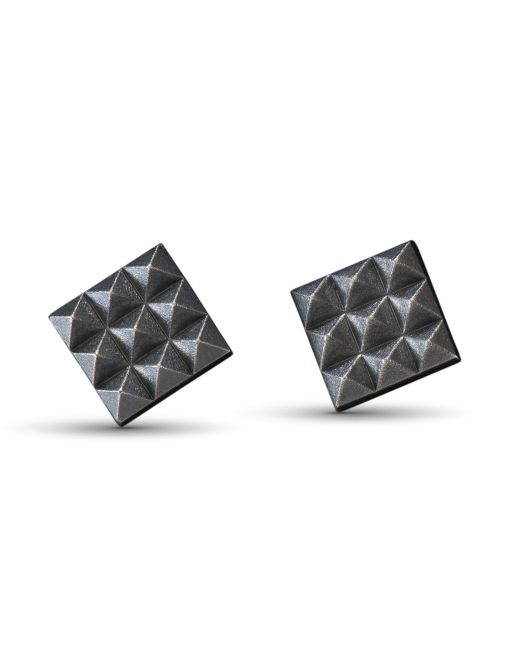 Maria Samora Oxidized Silver Pyramid Cufflinks