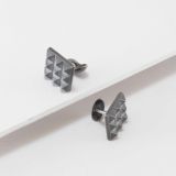 Maria Samora Oxidized Silver Pyramid Cufflinks