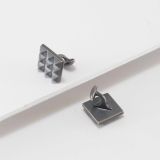 Maria Samora Oxidized Silver Pyramid Cufflinks