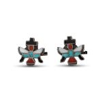 Vintage Zuni Inlay Knifewing Man Cufflinks