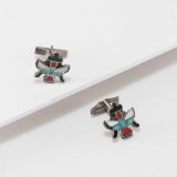 Vintage Zuni Inlay Knifewing Man Cufflinks