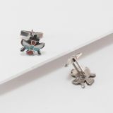Vintage Zuni Inlay Knifewing Man Cufflinks