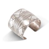 Wide Stamped Silver Cuff
