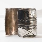 Wide Stamped Silver Cuff