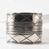 Wide Stamped Silver Cuff