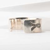Vintage Navajo Stamped Silver Cuff Circa 1950s