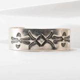 Vintage Navajo Stamped Silver Cuff Circa 1950s