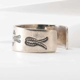 Vintage Navajo Stamped Silver Cuff Circa 1950s