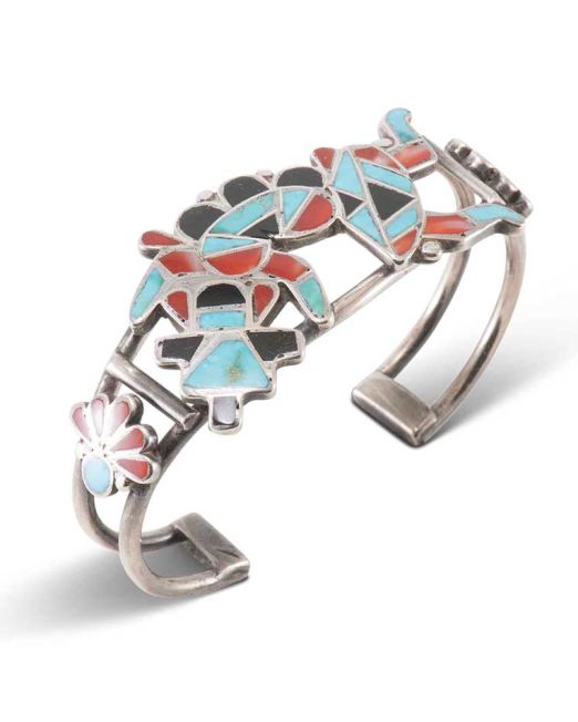Vintage Zuni Inlay Rainbow Man Cuff