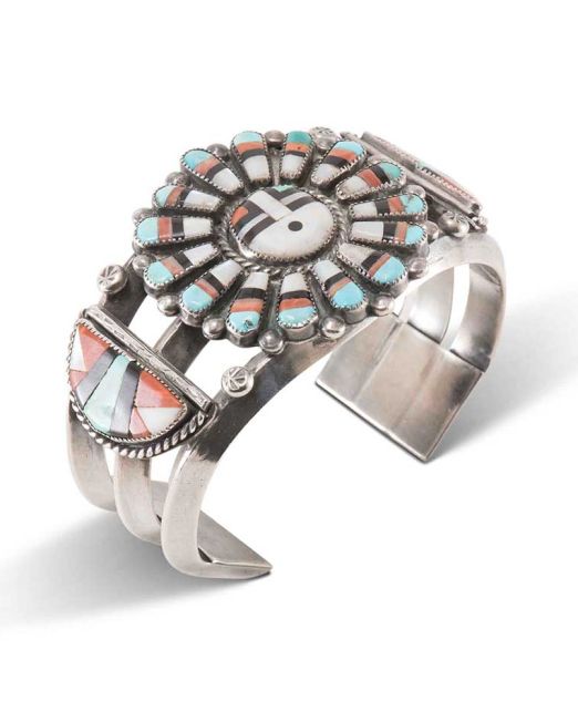 Vintage Zuni Inlay Sunface Cuff