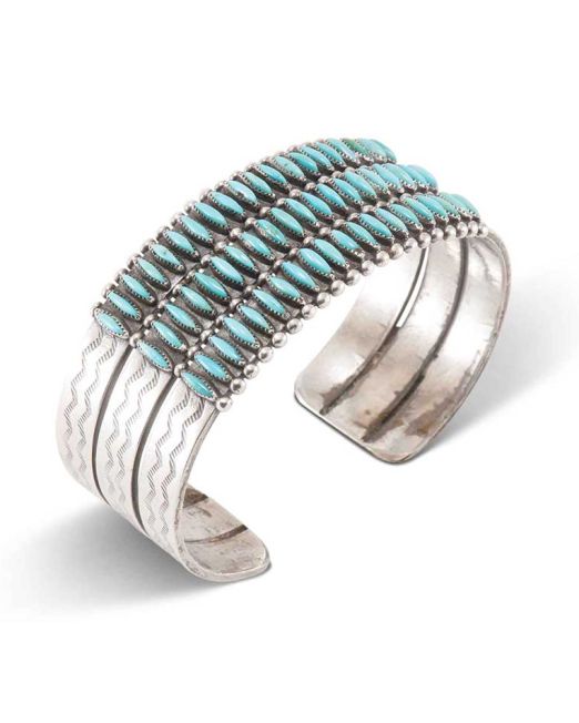 Zuni Turquoise Needlepoint Wide Cuff