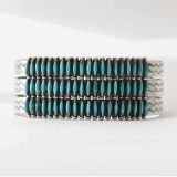 Zuni Turquoise Needlepoint Wide Cuff