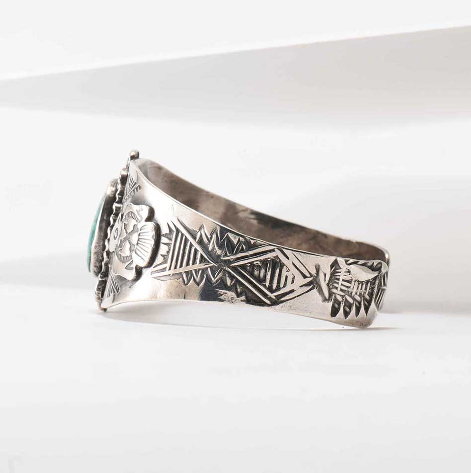Fred Harvey Era Turquoise and Thunderbird Cuff