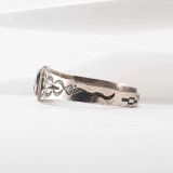Fred Harvey Era Turquoise and Stamped Silver Cuff