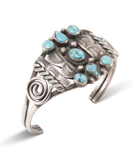 Vintage Navajo Silver and #8 Turquoise Cuff