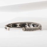Sterling Silver Twisted Wire Repoussé Heart Cuff