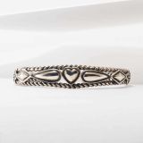 Sterling Silver Twisted Wire Repoussé Heart Cuff