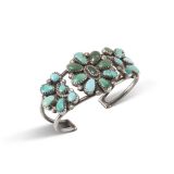 Vintage Navajo Turquoise Cluster Child Cuff Circa 1940s