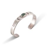 Vintage Stamped Silver and Turquoise Child Cuff First Quarter 20th Century