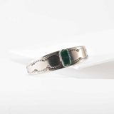 Vintage Navajo Ingot Silver and Turquoise Child Cuff First Quarter 20th Century