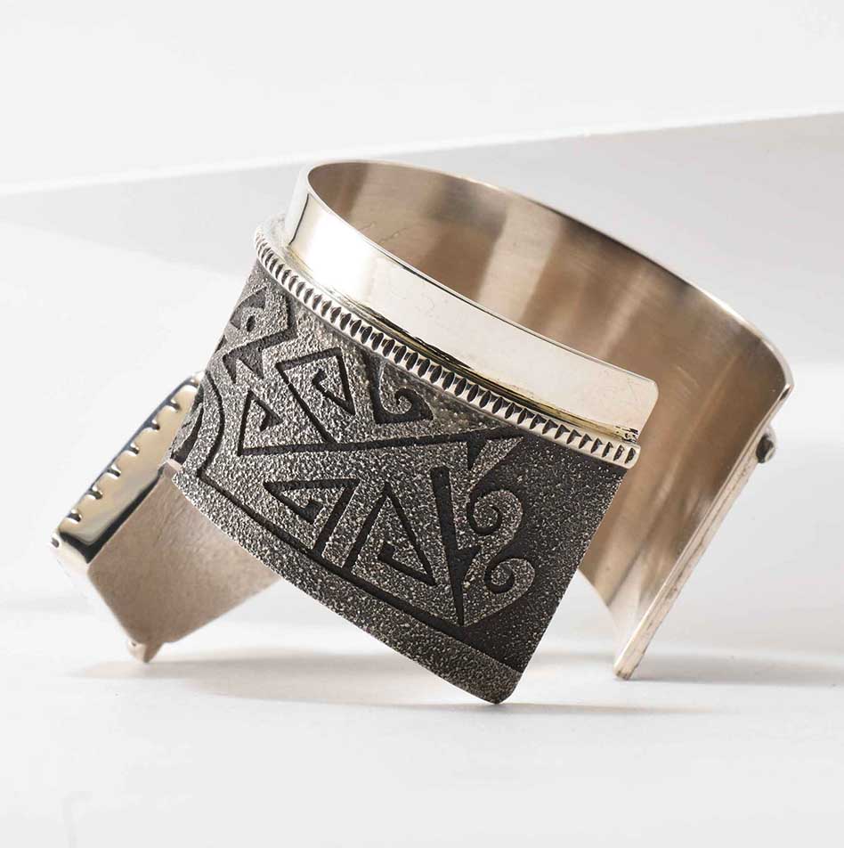 Richard Tsosie Multi Stone Inlay and Overlay Cuff with African Pietersite