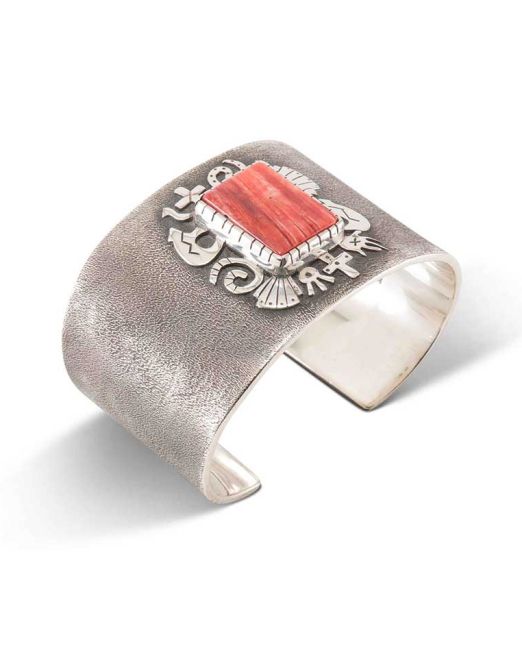 Kee Yazzie Spiny Oyster Shell and Overlay Cuff