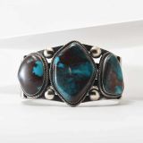 Paul J Begay Three Stone Bisbee Turquoise Cuff
