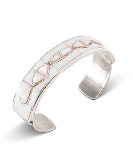 Lambert Homer Sr White Shell and Pink Mother of Pearl Inlay Cuff