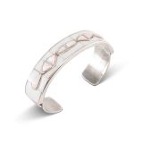 Lambert Homer Sr White Shell and Pink Mother of Pearl Inlay Cuff