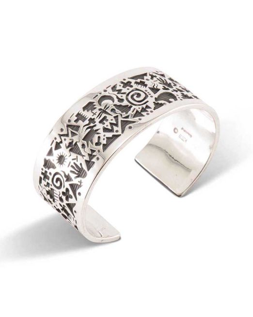Kee Yazzie Petroglyph Silver Cuff