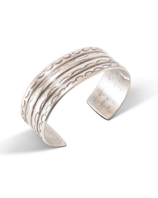 Vintage Navajo Stamped Ingot Silver Cuff First Quarter 20th Century