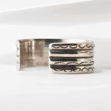 Vintage Navajo Stamped Ingot Silver Cuff First Quarter 20th Century