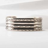 Vintage Navajo Stamped Ingot Silver Cuff First Quarter 20th Century