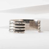 Vintage Navajo Stamped Ingot Silver Cuff First Quarter 20th Century