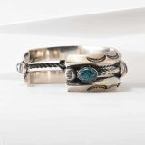 Vintage Navajo Lone Mountain Turquoise Cuff Circa 1940s