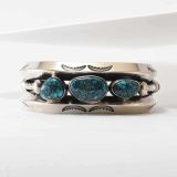 Vintage Navajo Lone Mountain Turquoise Cuff Circa 1940s