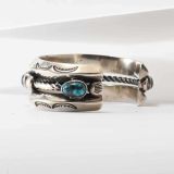 Vintage Navajo Lone Mountain Turquoise Cuff Circa 1940s
