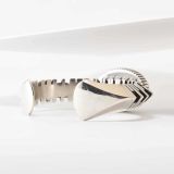 Isaiah Ortiz Hand Cut Sterling Silver Cuff with #8 Turquoise