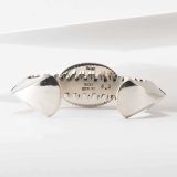 Isaiah Ortiz Hand Cut Sterling Silver Cuff with #8 Turquoise