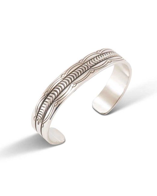 Bruce Morgan Stamped Sterling Silver Cuff