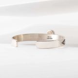 Bruce Morgan Turquoise and Stamped Sterling Silver Cuff