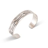 Vintage Navajo Stamped Silver Cuff