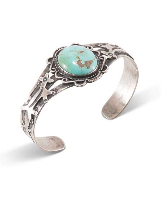 Fred Harvey Era Turquoise Cuff with Dog Motif