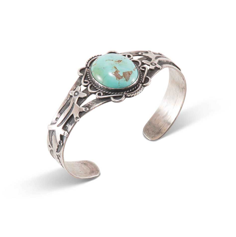 Fred Harvey Era Turquoise Cuff with Dog Motif