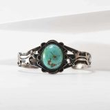 Fred Harvey Era Turquoise Cuff with Dog Motif