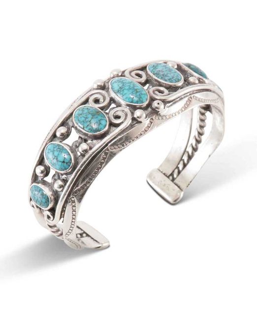 Fred Peshlakai Lone Mountain Turquoise Cuff