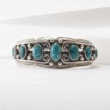 Fred Peshlakai Lone Mountain Turquoise Cuff