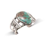 Alex Sanchez Turquoise and Twisted Wire Swirl Cuff